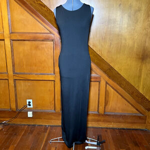Women's Black Sleeveless Maxi Dress, Sz XL, Unknown Brand, Excellent